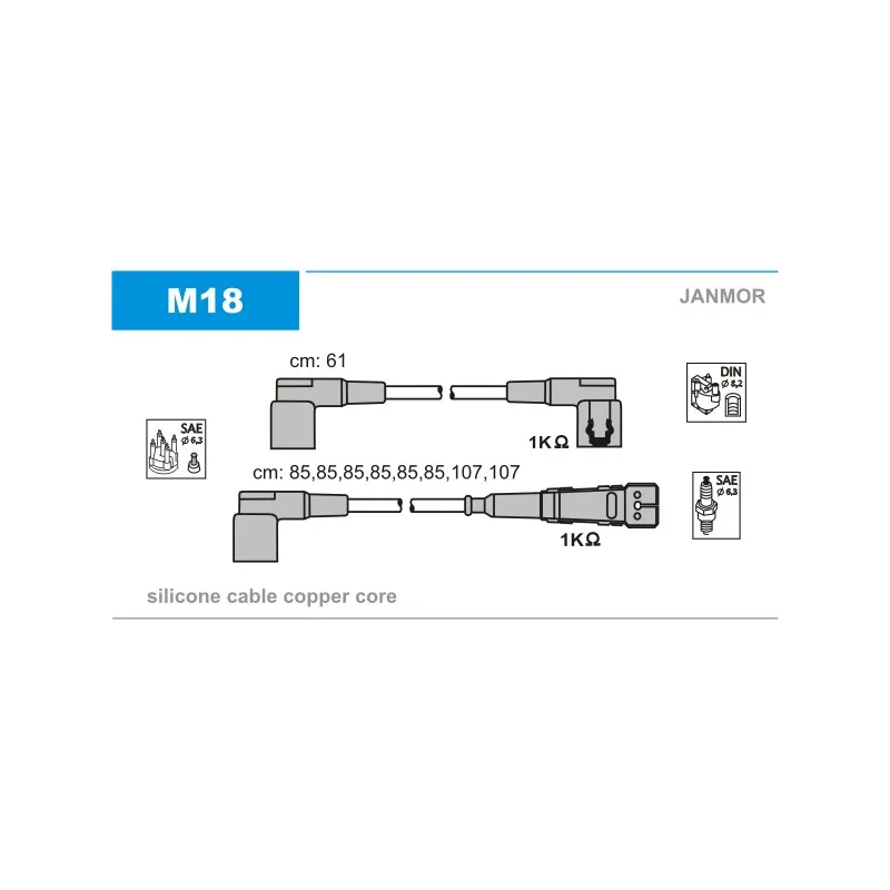 Kit de câbles d'allumage JANMOR M18