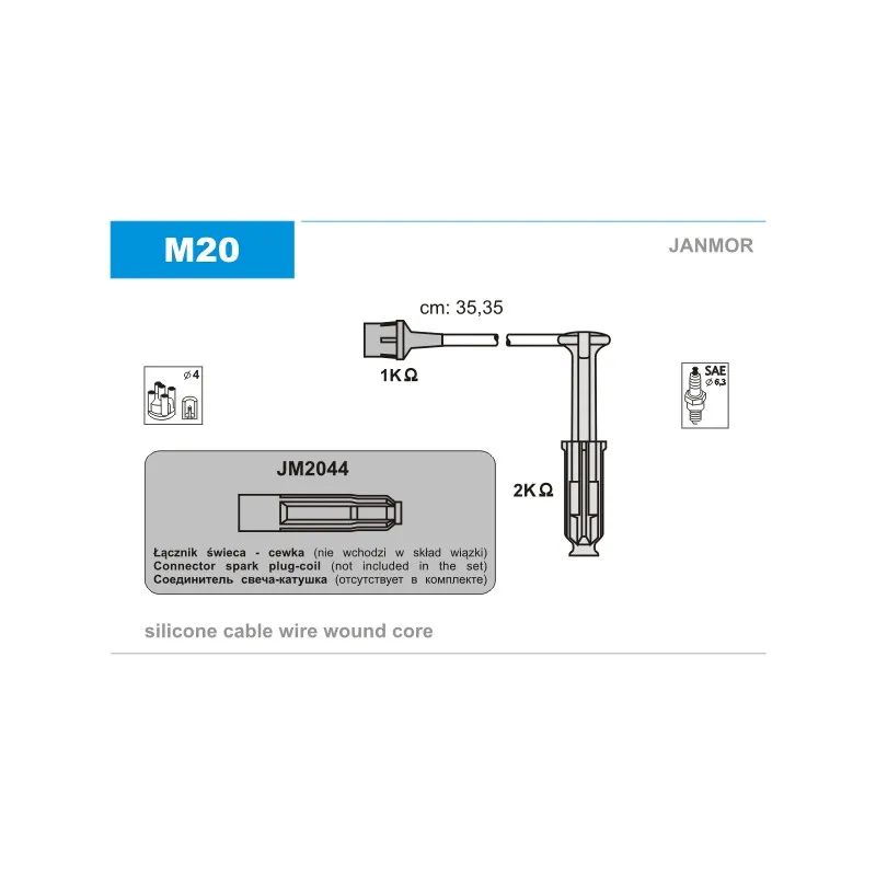 Kit de câbles d'allumage JANMOR M20