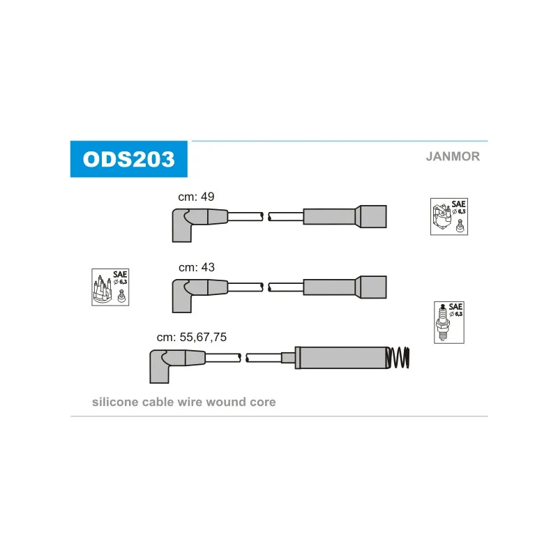 Kit de câbles d'allumage JANMOR ODS203