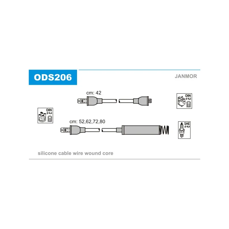 Kit de câbles d'allumage JANMOR ODS206