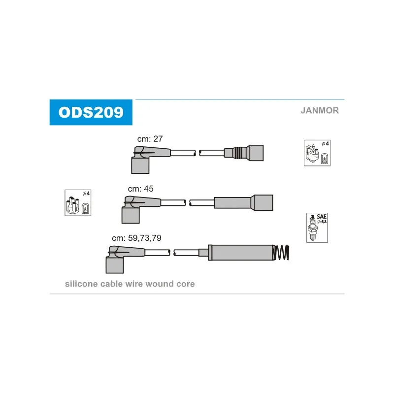 Kit de câbles d'allumage JANMOR ODS209