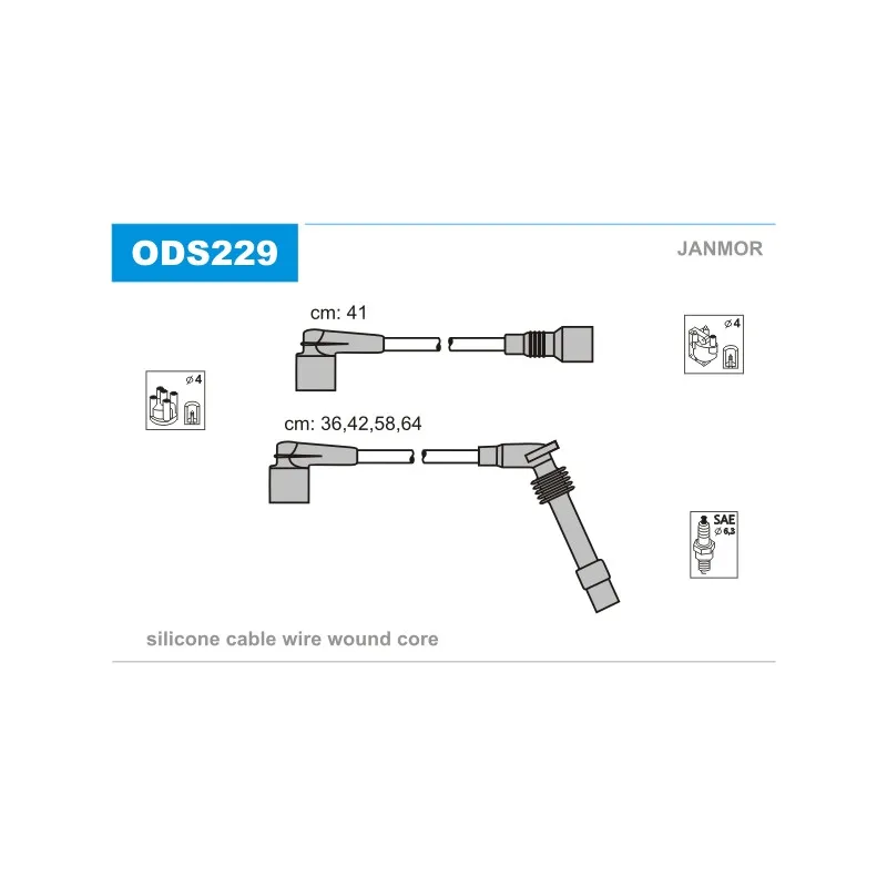 Kit de câbles d'allumage JANMOR ODS229