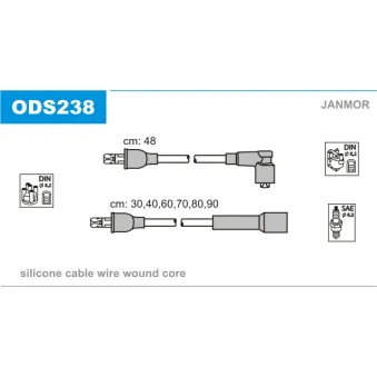 Kit de câbles d'allumage JANMOR ODS238