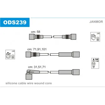 Kit de câbles d'allumage JANMOR ODS239