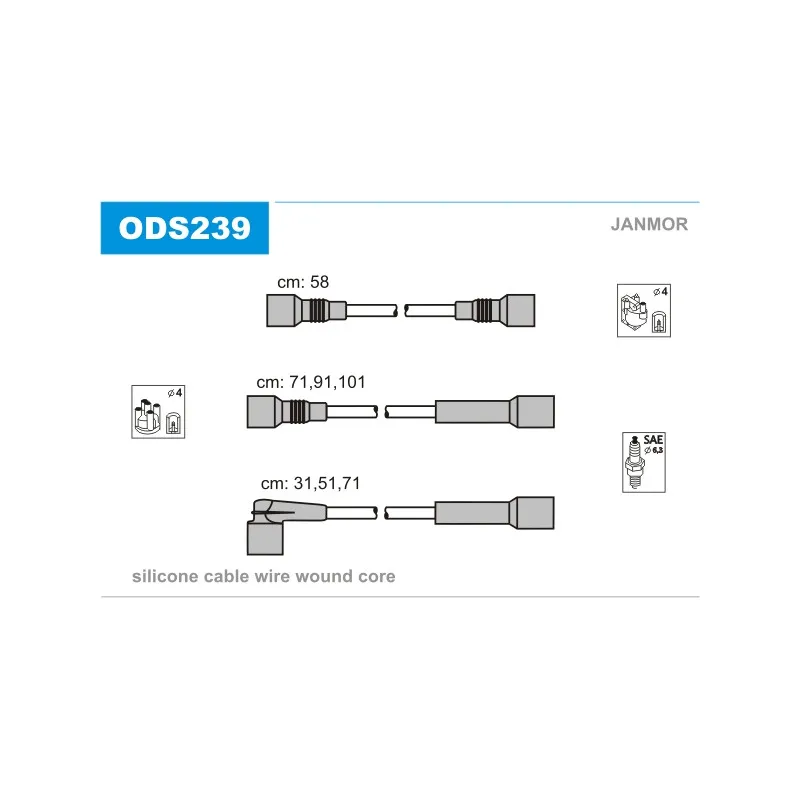 Kit de câbles d'allumage JANMOR ODS239