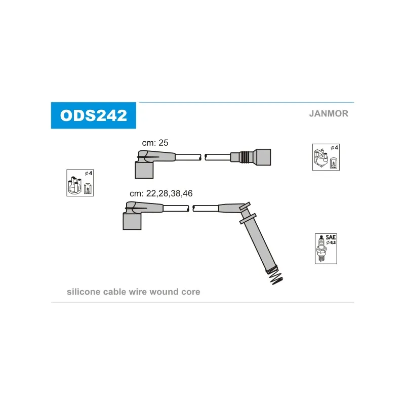Kit de câbles d'allumage JANMOR ODS242