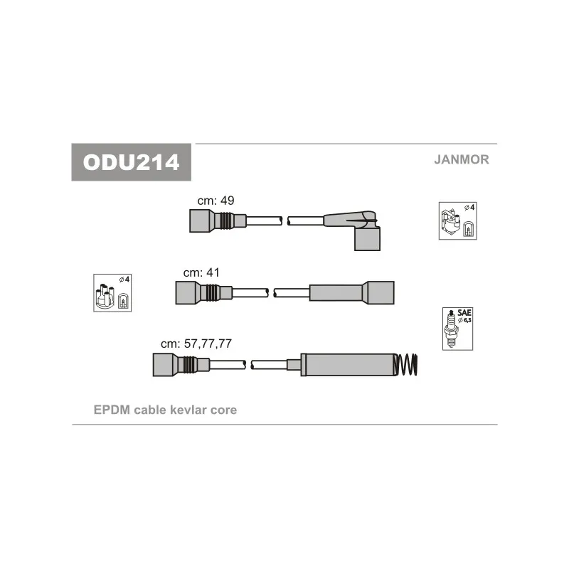 Kit de câbles d'allumage JANMOR ODU214