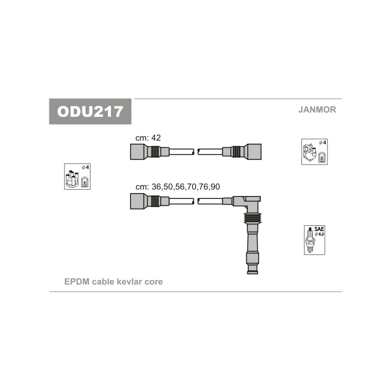 Kit de câbles d'allumage JANMOR ODU217