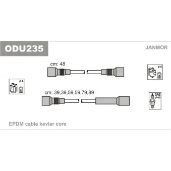 Kit de câbles d'allumage JANMOR ODU235