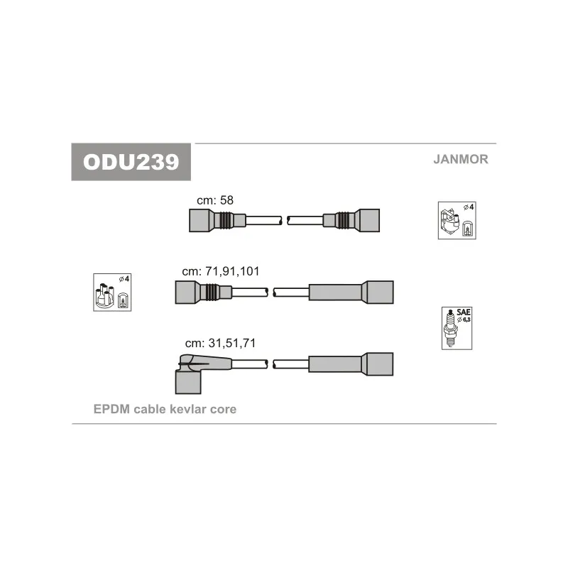 Kit de câbles d'allumage JANMOR ODU239