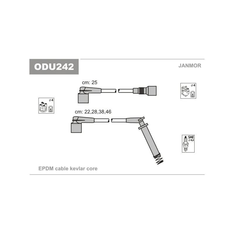 Kit de câbles d'allumage JANMOR ODU242