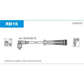 Kit de câbles d'allumage JANMOR RB16