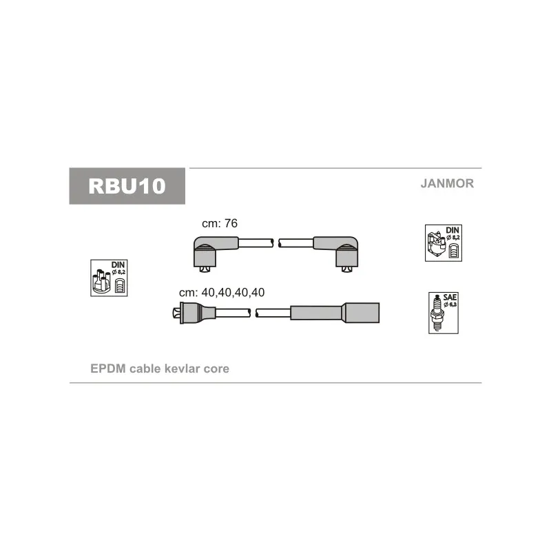 Kit de câbles d'allumage JANMOR RBU10