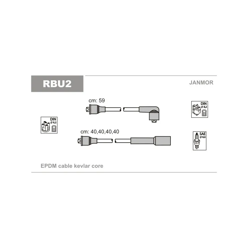 Kit de câbles d'allumage JANMOR RBU2