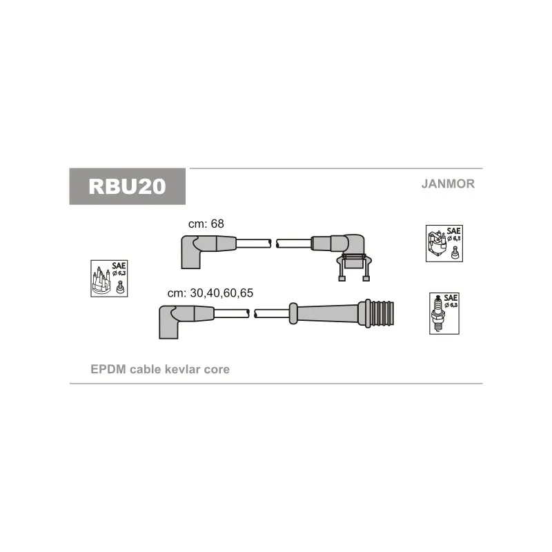 Kit de câbles d'allumage JANMOR RBU20