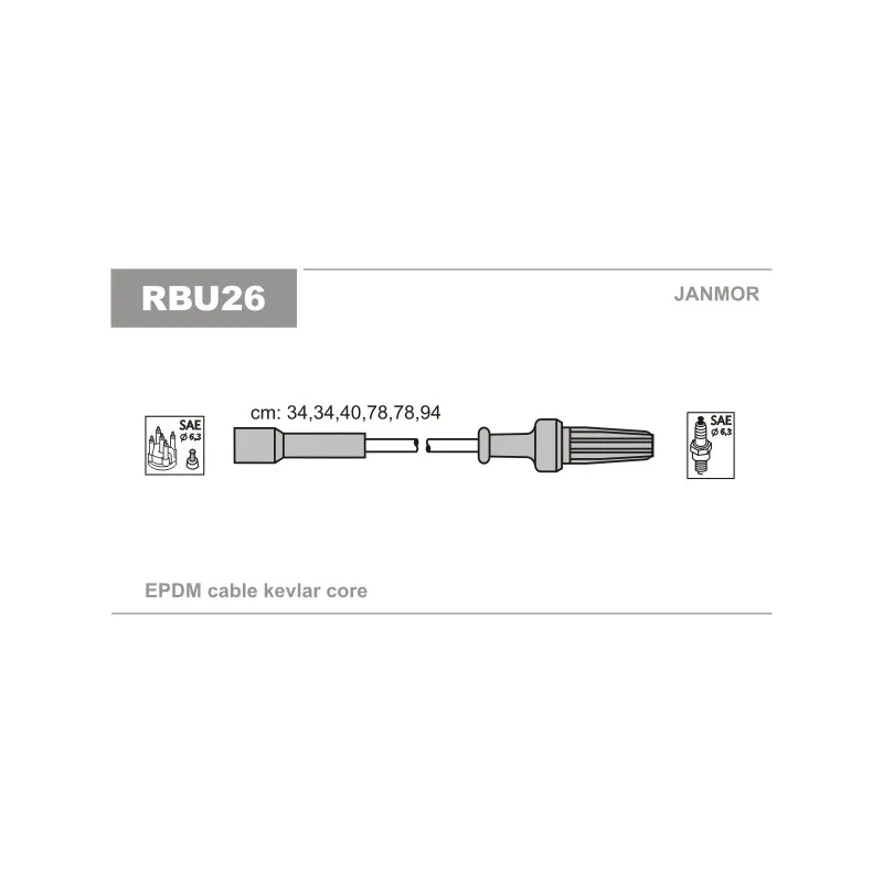 Kit de câbles d'allumage JANMOR RBU26