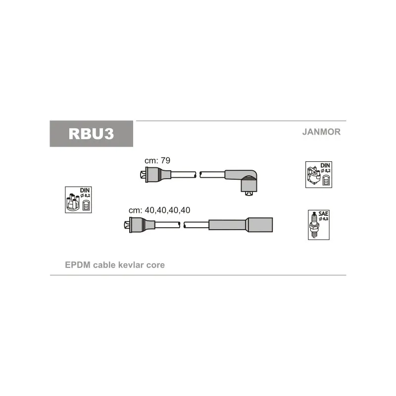 Kit de câbles d'allumage JANMOR RBU3