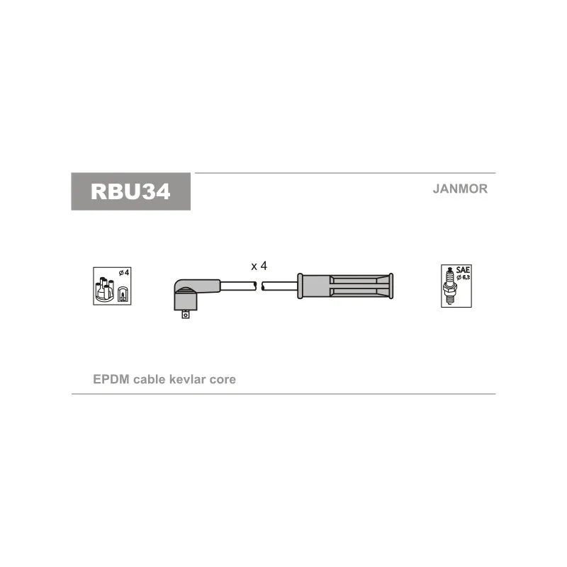 Kit de câbles d'allumage JANMOR RBU34