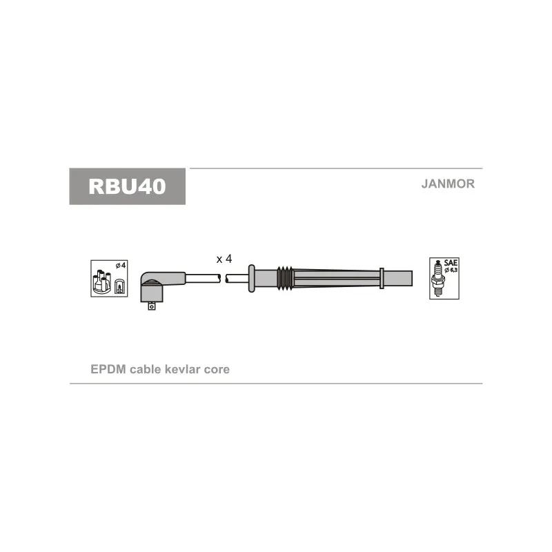 Kit de câbles d'allumage JANMOR RBU40