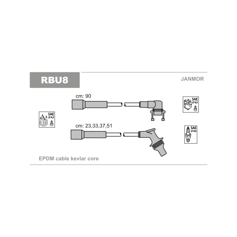 Kit de câbles d'allumage JANMOR RBU8