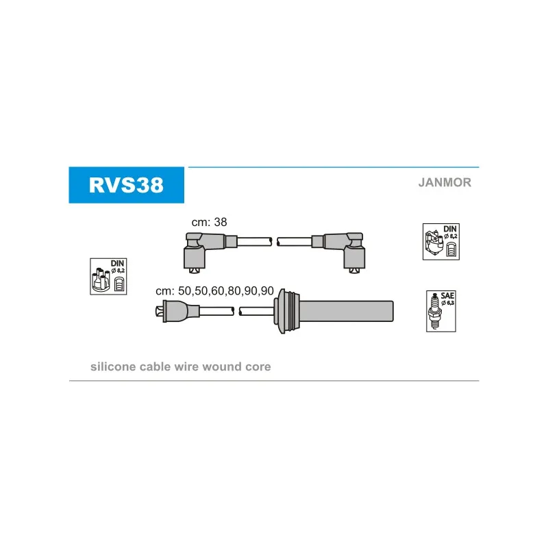 Kit de câbles d'allumage JANMOR RVS38