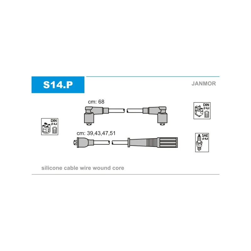 Kit de câbles d'allumage JANMOR S14.P