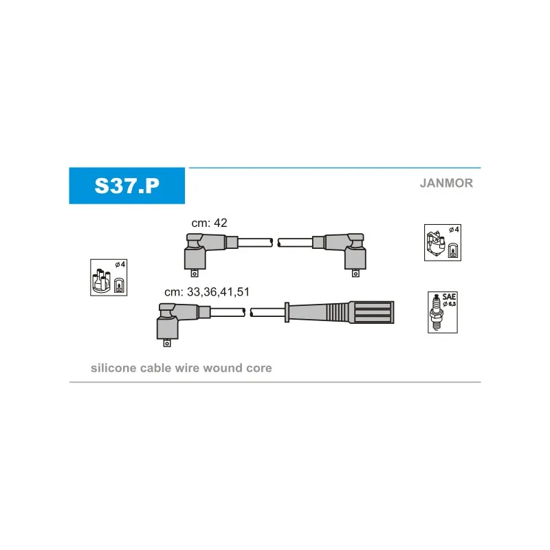 Kit de câbles d'allumage JANMOR S37.P