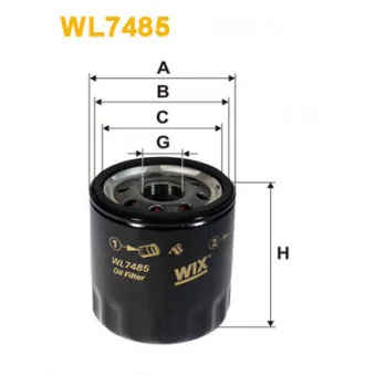 Filtre à huile WIX FILTERS WL7485