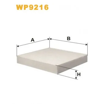 Filtre, air de l'habitacle WIX FILTERS WP9216