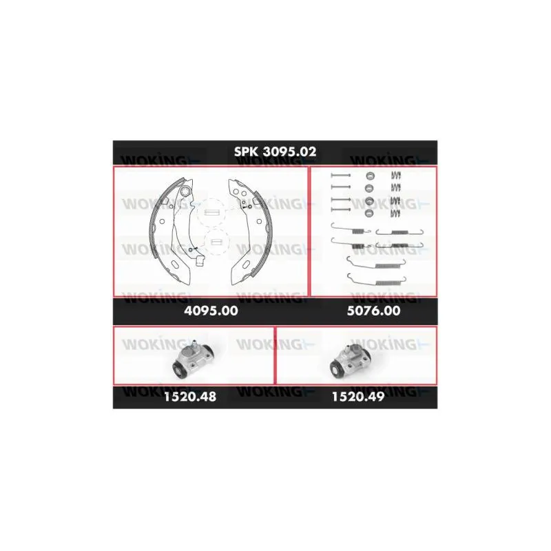 Kit de freins, freins à tambours WOKING SPK 3095.02