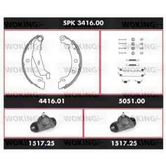 Kit de freins, freins à tambours WOKING SPK 3416.00