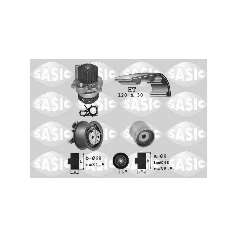 Pompe à eau + kit de courroie de distribution SASIC 3906009