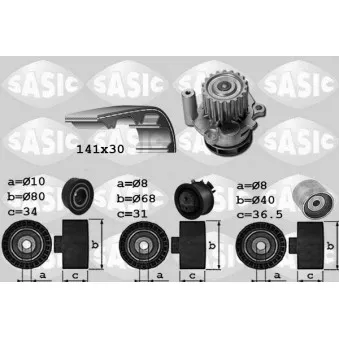 Pompe à eau + kit de courroie de distribution SASIC 3906029