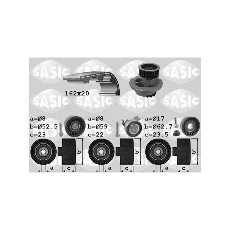 Pompe à eau + kit de courroie de distribution SASIC 3906072