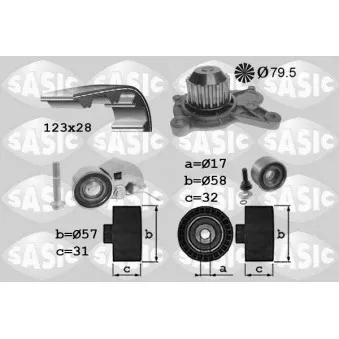 Pompe à eau + kit de courroie de distribution SASIC 3906075