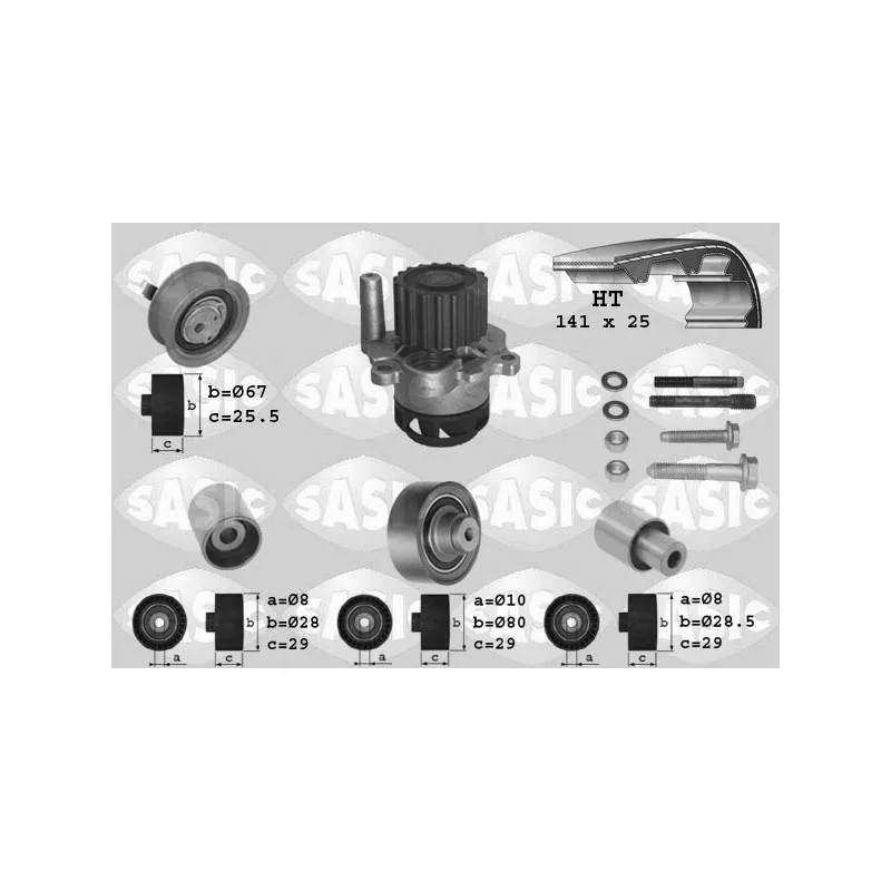Pompe à eau + kit de courroie de distribution SASIC 3906089