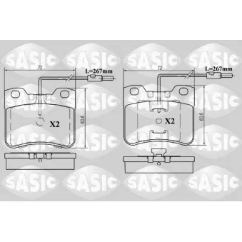 Jeu de 4 plaquettes de frein avant SASIC 6210024