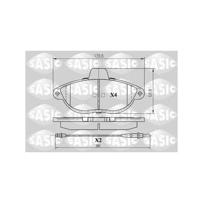 Jeu de 4 plaquettes de frein avant SASIC 6210027