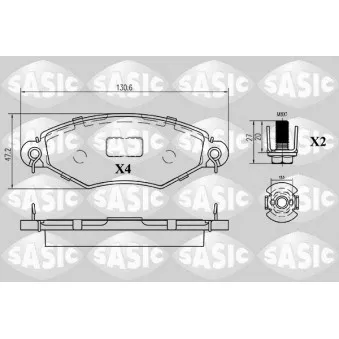 Jeu de 4 plaquettes de frein avant SASIC 6210033