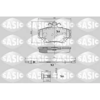 Jeu de 4 plaquettes de frein avant SASIC 6214010