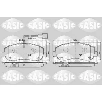 Jeu de 4 plaquettes de frein avant SASIC 6214022