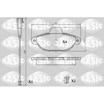 Jeu de 4 plaquettes de frein avant SASIC 6216011