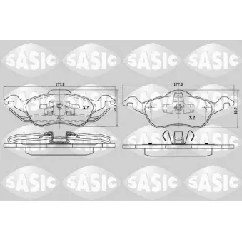 Jeu de 4 plaquettes de frein avant SASIC 6216018