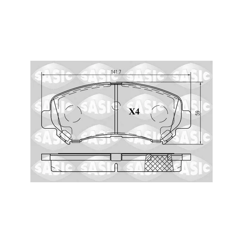 Jeu de 4 plaquettes de frein avant SASIC 6216019