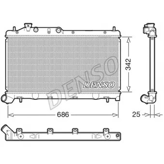 Radiateur, refroidissement du moteur DENSO DRM36026