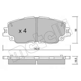 Jeu de 4 plaquettes de frein avant METELLI 22-1227-0
