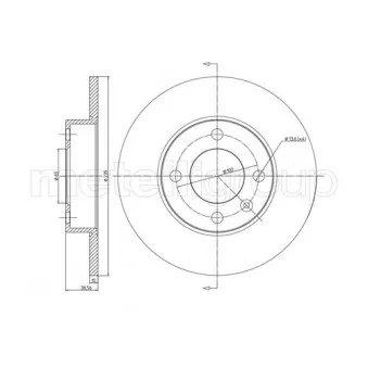 Jeu de 2 disques de frein avant METELLI 23-0054