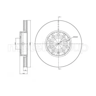 Jeu de 2 disques de frein avant METELLI 23-0262C