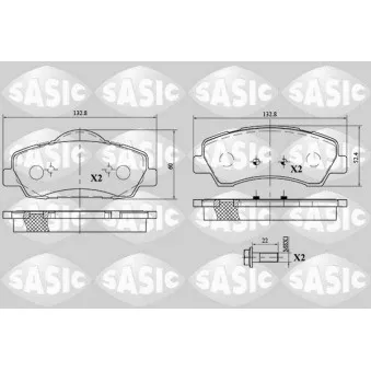 Jeu de 4 plaquettes de frein avant SASIC 6210049