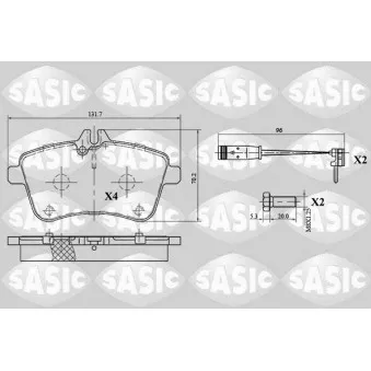 Jeu de 4 plaquettes de frein avant SASIC 6216034